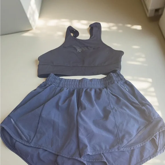 Lululemon Athletica Black and White Athletic Shorts and sport bra bundle. Athletic Shorts